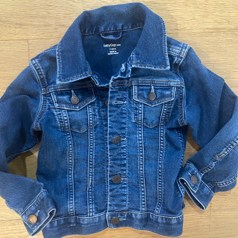 Baby GAP dark denim stretch girls jean jacket size 4 VGUC, no signs of wear
